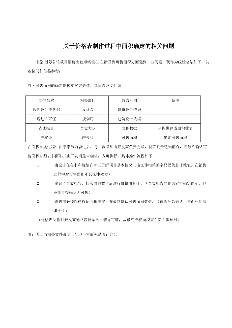 价格定位_关于价格表制作过程中面积确定.docx_第1页