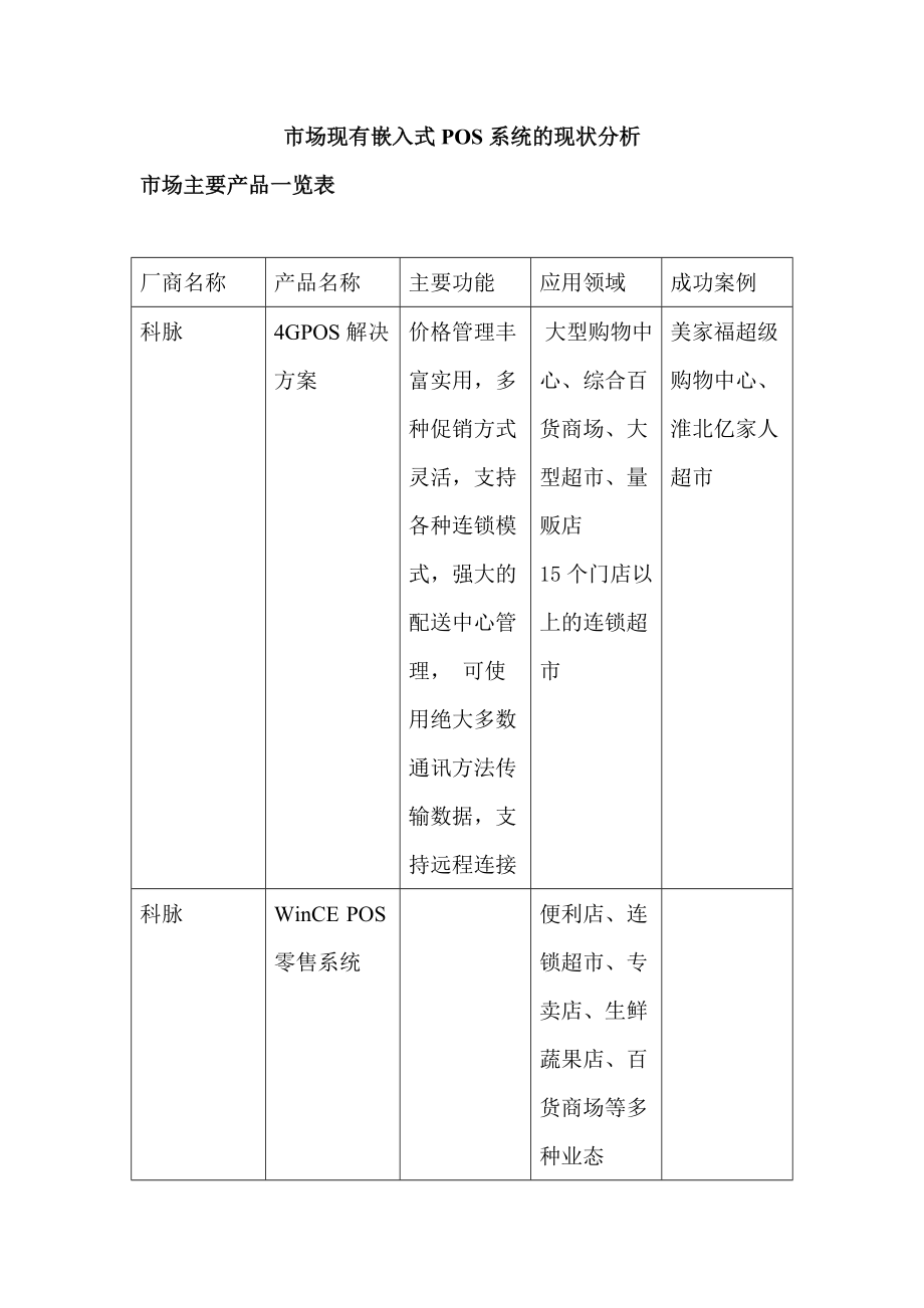 市场现有嵌入式POS系统的现状分析.docx_第1页