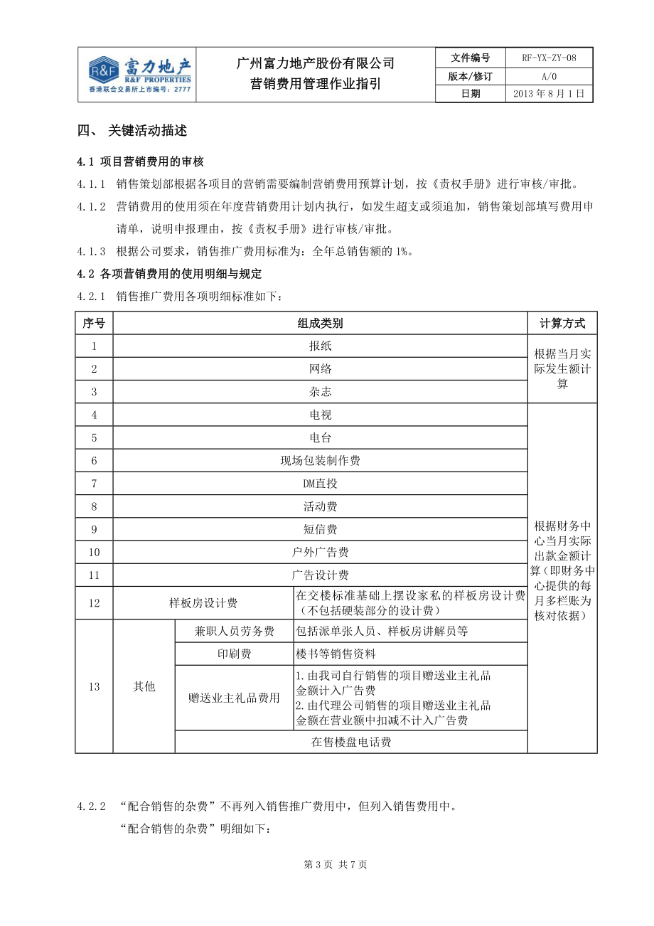 某地产股份有限公司营销费用管理作业指引.docx_第3页