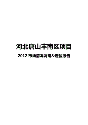 X年河北唐山丰南区项目市场情况调研_定位报告.docx