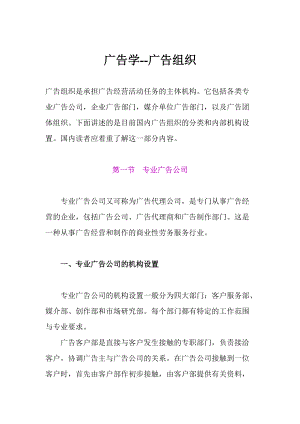 广告学广告组织知识概述.docx