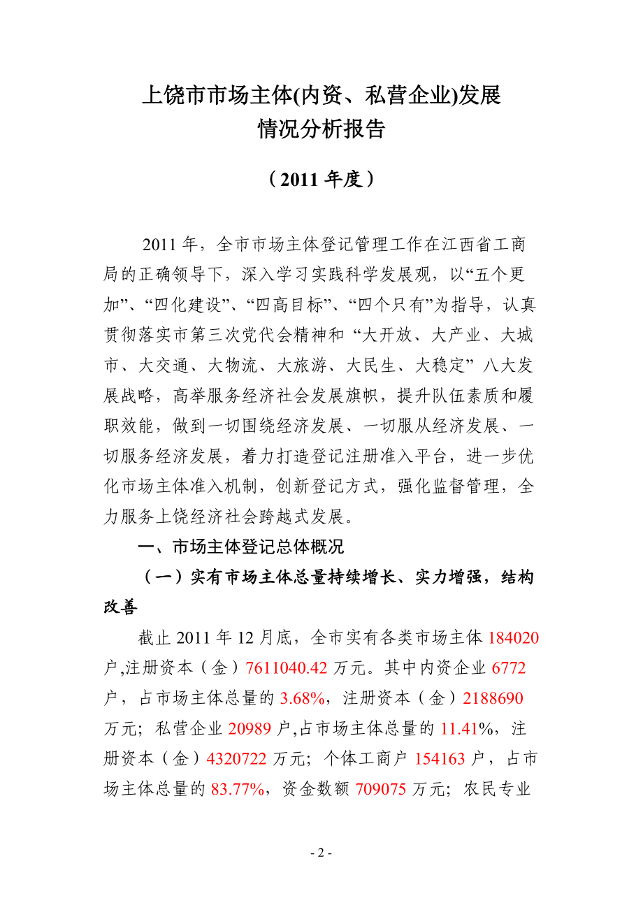 上饶市XXXX年市场主体发展分析报告.docx_第2页