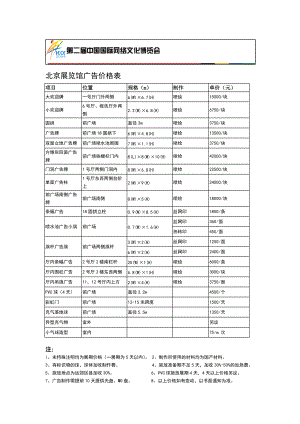 北京展览馆广告价格表.docx