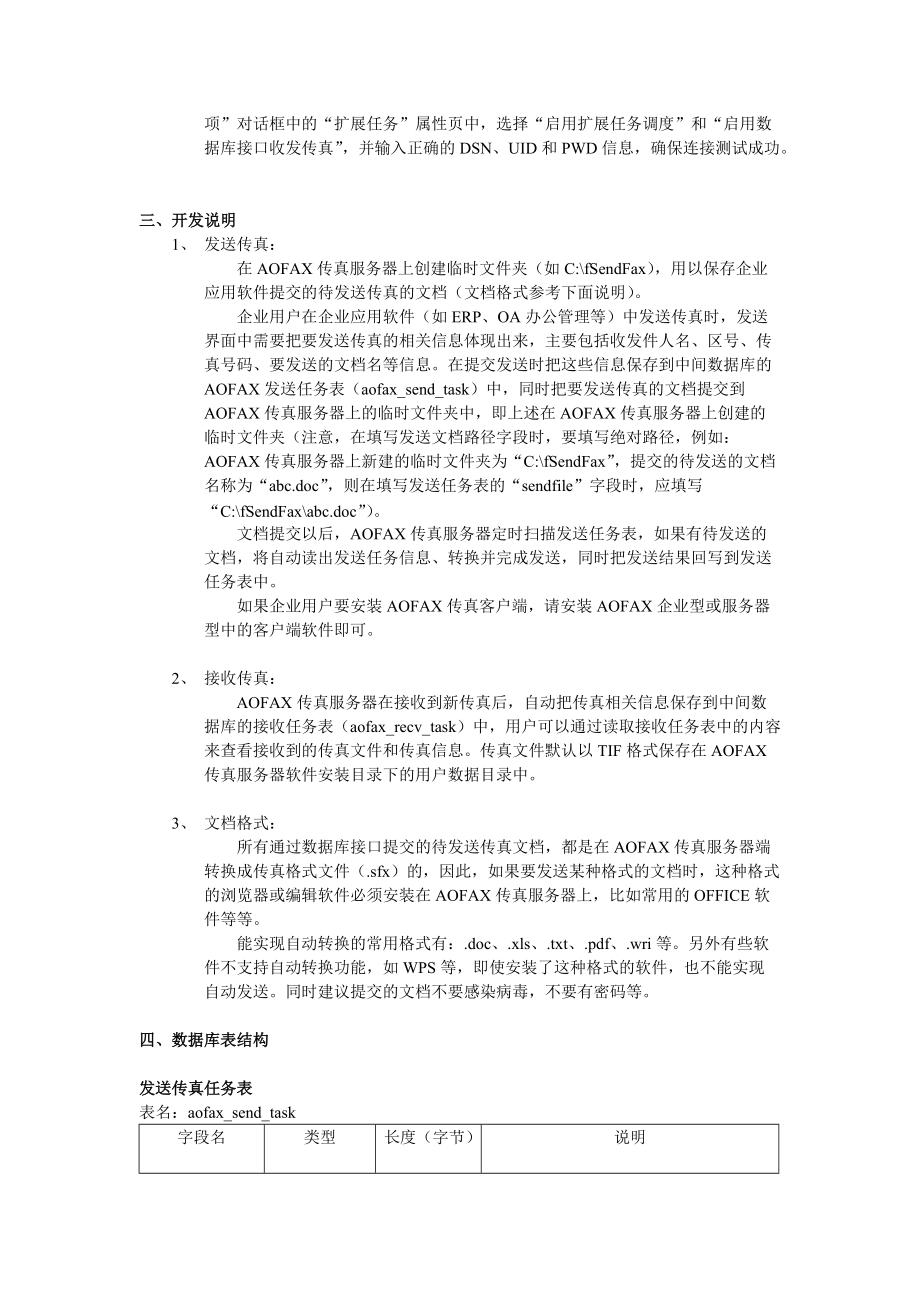 AOFAX服务器数据库开发接口说明.docx_第2页