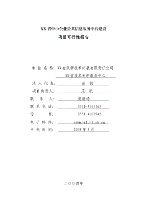 中小企业公共信息服务平台建设可行性研究报告.docx