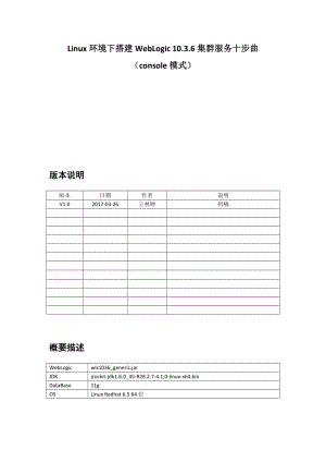 Linux环境下搭建WebLogic1036集群服务十步曲.docx