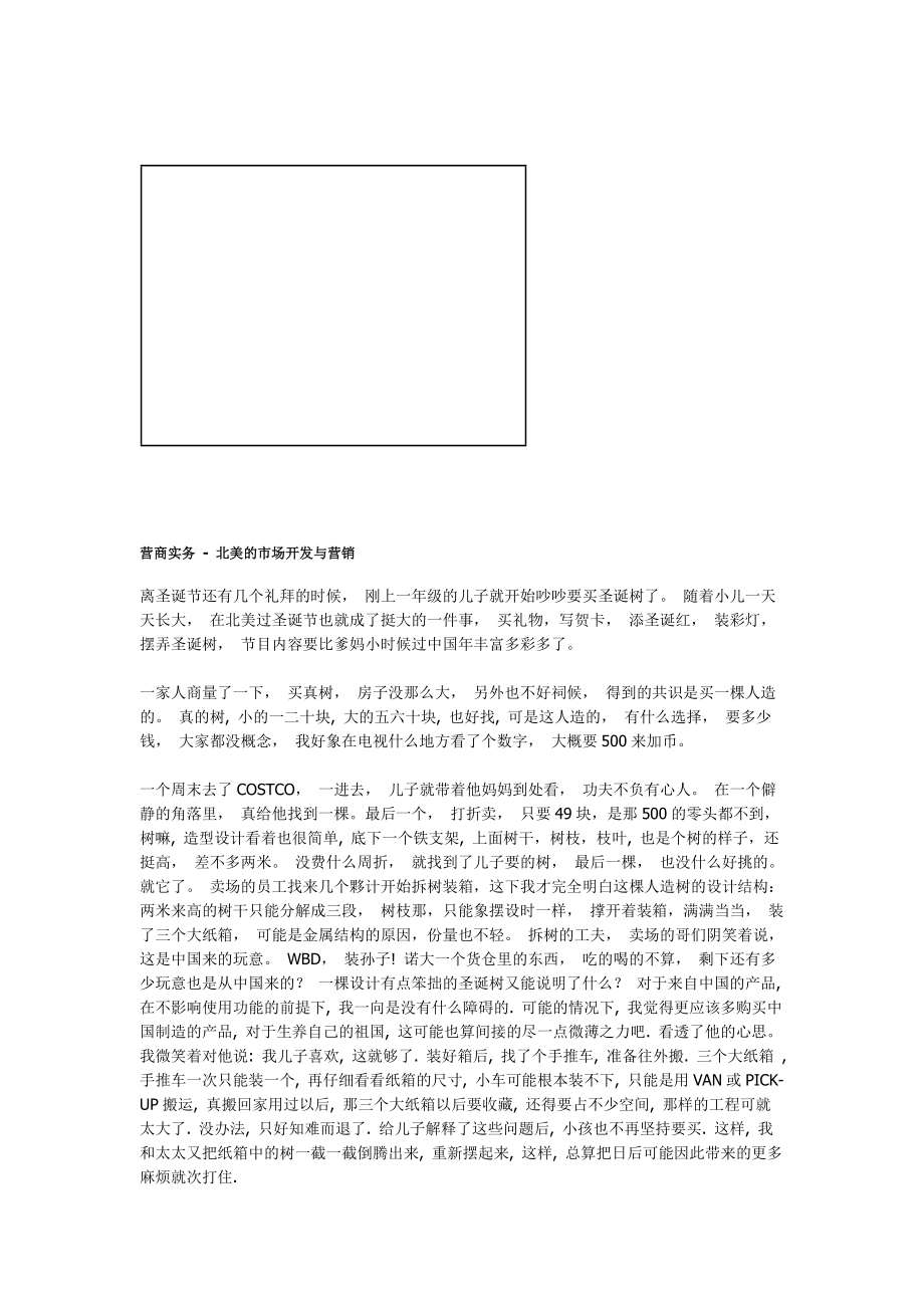 北美的市场开发及其营销.docx_第1页