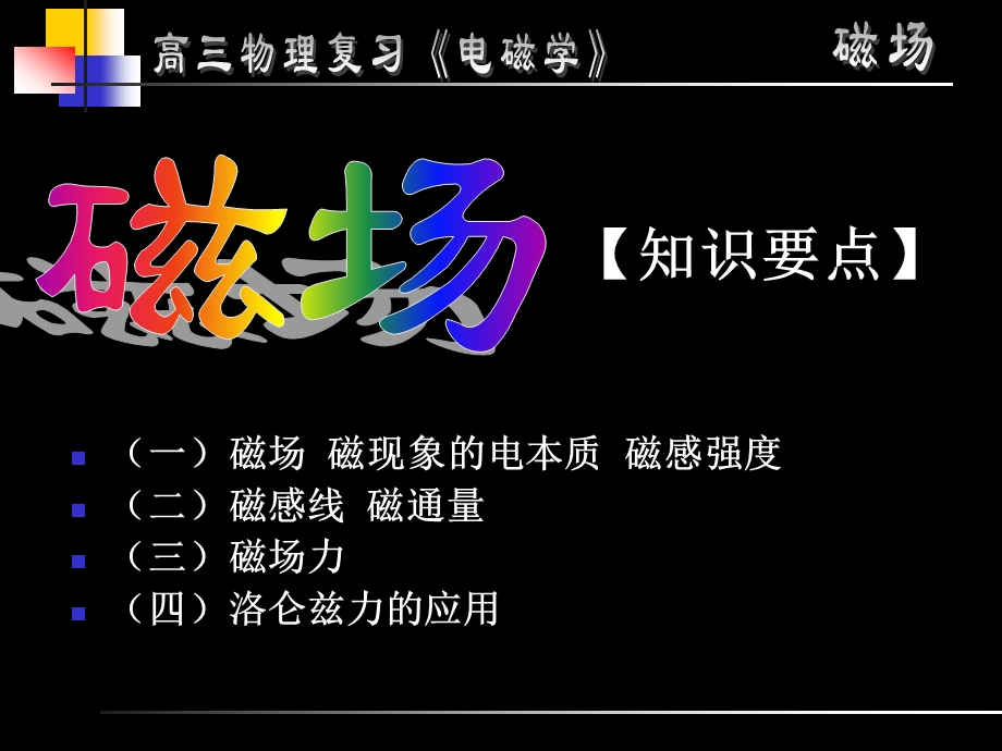 高三物理《磁场》复习ppt课件.ppt_第1页