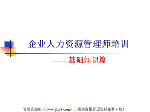 企业人力资源管理师培训基础知识篇课件.ppt