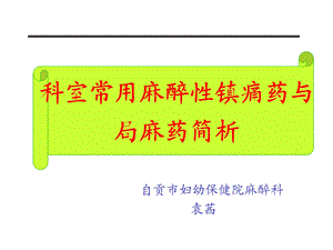 镇痛药及局麻药课件.ppt