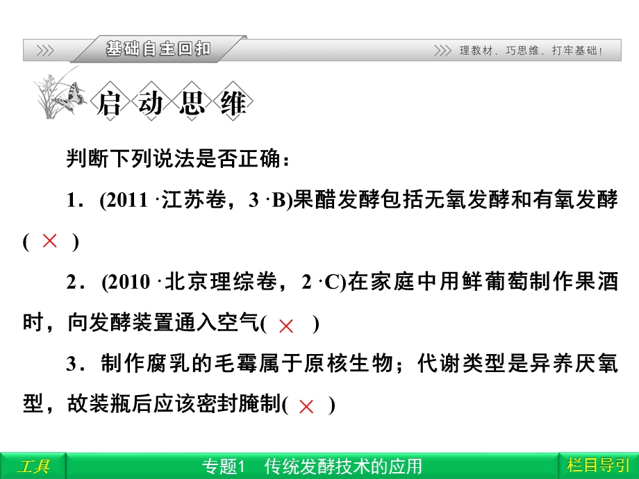 高三一轮复习2012 专题1 传统发酵技术的应用ppt课件（高三复习）.ppt_第3页