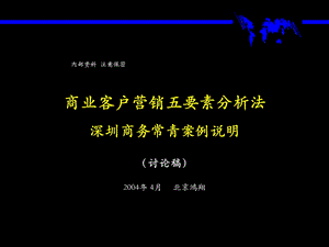 电信商业客户五要素分析课件.ppt