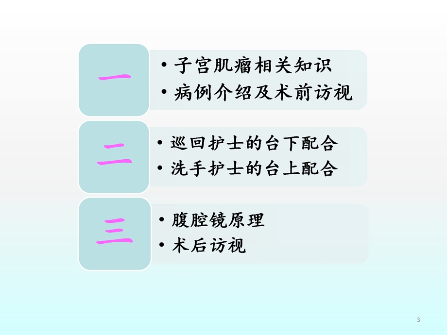 腹腔镜下子宫肌瘤剔除术护理查房课件.ppt_第3页