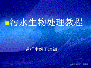 污水生物处理教程运行中级工培训课件.ppt