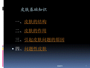 皮肤护理基础知识讲座课件.ppt