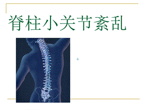 脊柱小关节紊乱课件.ppt