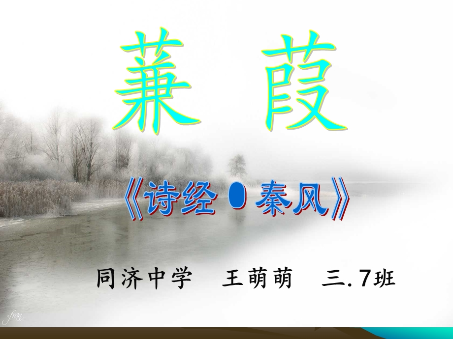 蒹葭公开课精美ppt课件.ppt_第1页