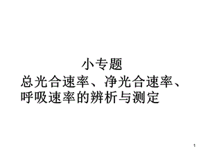 一轮 总光合速率、净光合速率、呼吸速率的辨析与测定课件.pptx