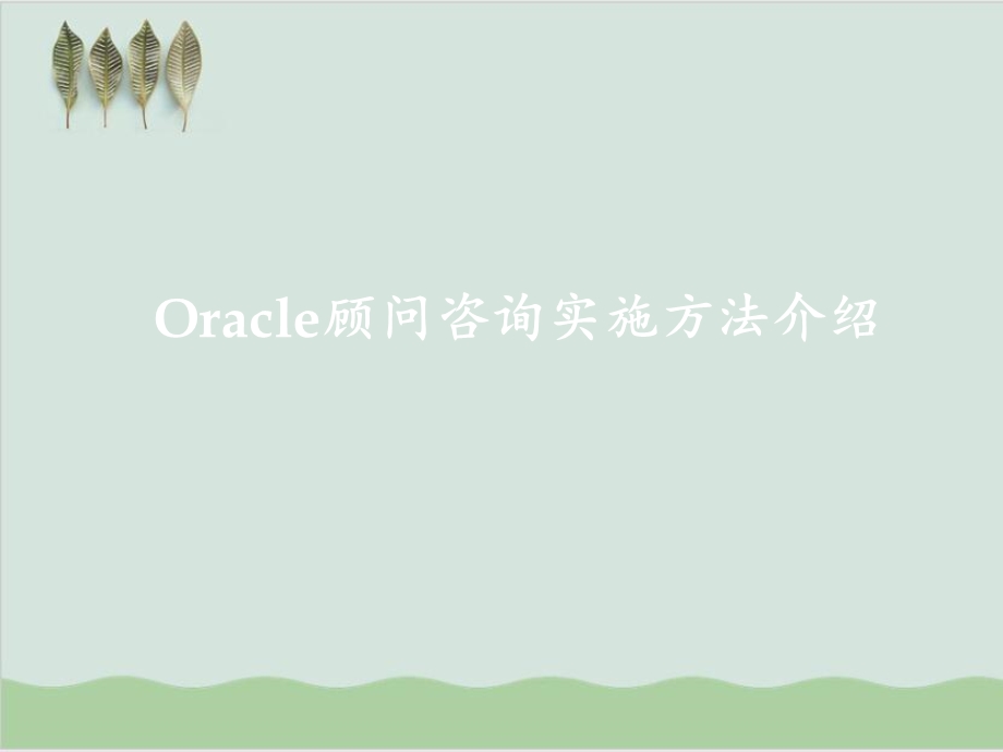 Oracle顾问咨询实施方法介绍课件.ppt_第1页