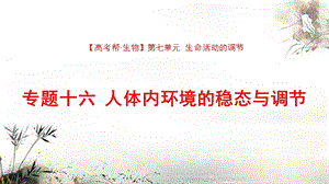 2022版高三全国统考生物大一轮复习备考ppt课件：第七单元 专题十六 人体内环境的稳态与调节.pptx