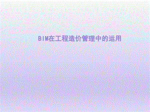 BIM技术在工程造价管理中的运用课件.ppt