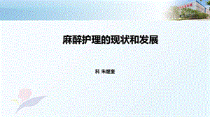 麻醉护理的现状和发展课件.ppt