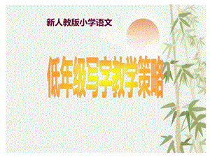 《新人教版小学语文低年级写字教学策略》教师培训提纲课件.ppt