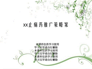 xx止痛药推广策略案课件.ppt