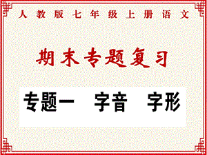 人教版七年级上册语文期末专题复习：专题一：字音、字形课件.ppt