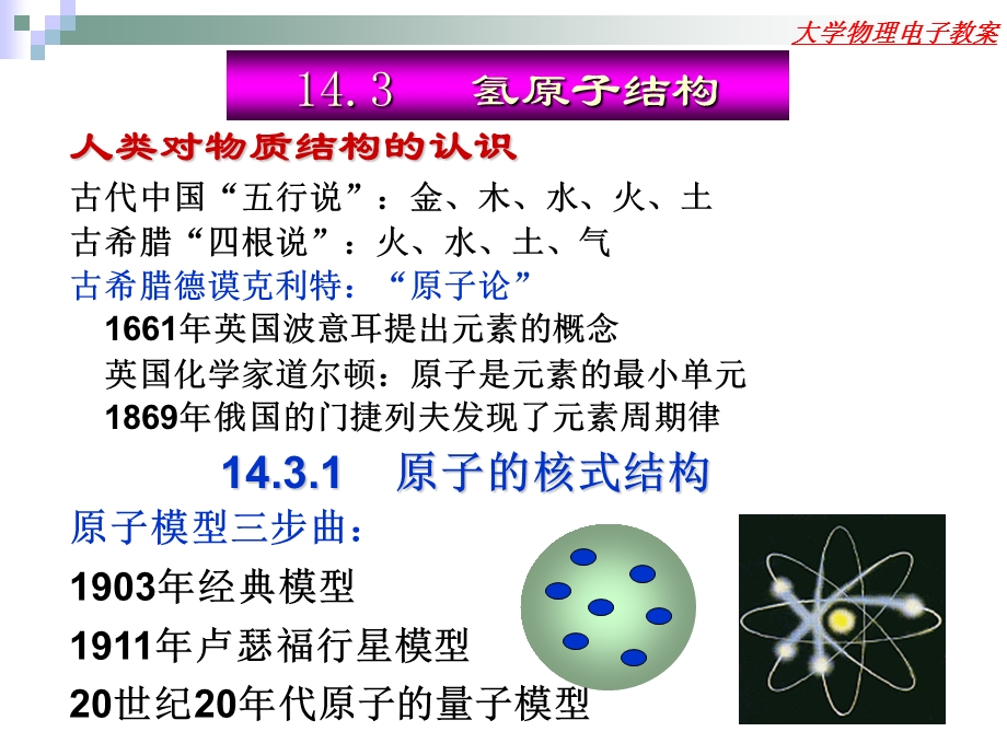 氢原子核式结构和波尔理论教程课件.ppt_第1页