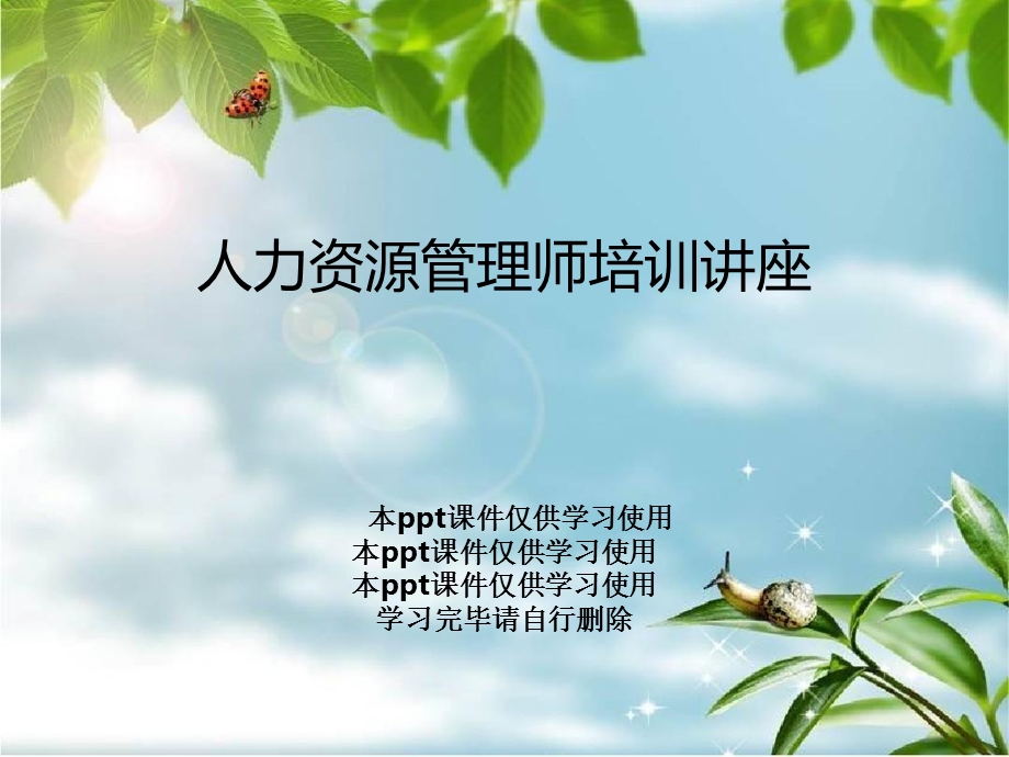 人力资源管理师培训讲座课件.ppt_第1页