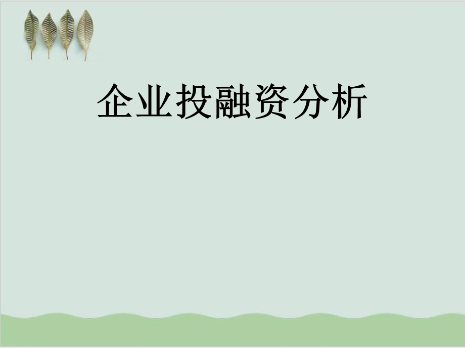 企业投融资分析课件.ppt_第1页