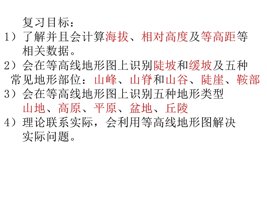 初中地理 《等高线地形图的理论与实际应用—专题复习》教学ppt课件设计.ppt_第2页