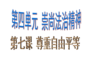 人教版八年级道德与法治下册7.2自由平等的追求课件.ppt