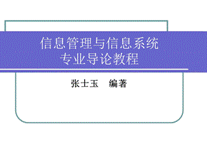 信息管理与信息系统专业导论教程课件.ppt