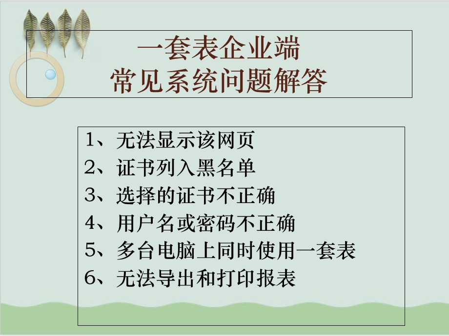 企业端常见系统问题解答课件.ppt_第1页