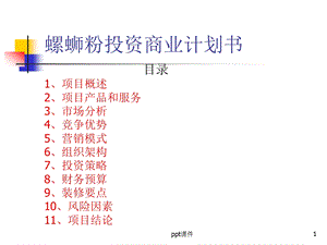 螺蛳粉商业计划书课件.ppt