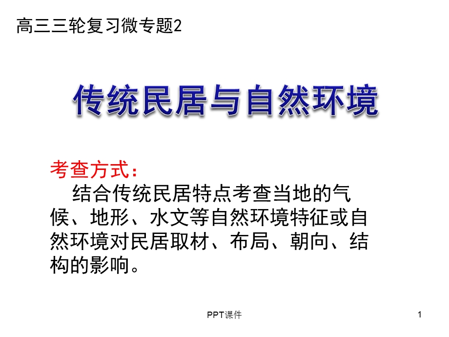 传统民居与自然环境课件.ppt_第1页