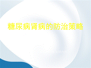 糖尿病肾病的防治策略课件.ppt