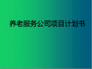 养老服务公司项目计划书课件.ppt