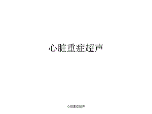 心脏重症超声 课件.ppt