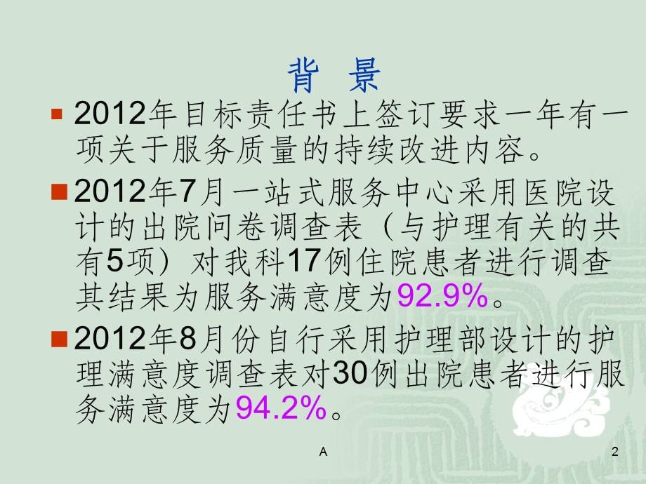 提高住院病人服务满意度PDCA汇报课件.ppt_第2页