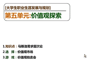 大学生职业生涯规划第五章：价值观探索课件.ppt