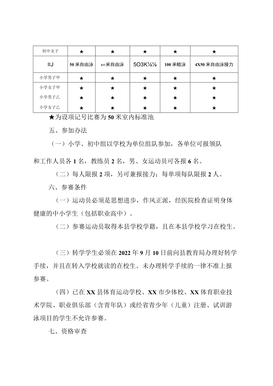 2022年XX县中小学生游泳比赛规程.docx_第2页