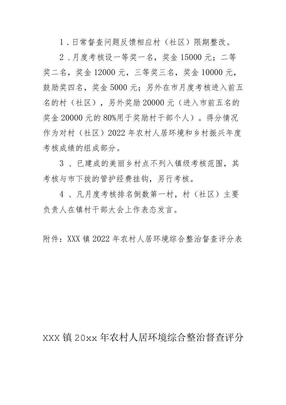 xxx镇20xx年农村人居环境整治督查考核工作方案.docx_第2页