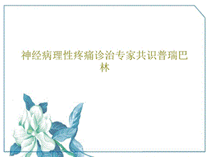 神经病理性疼痛诊治专家课件.ppt