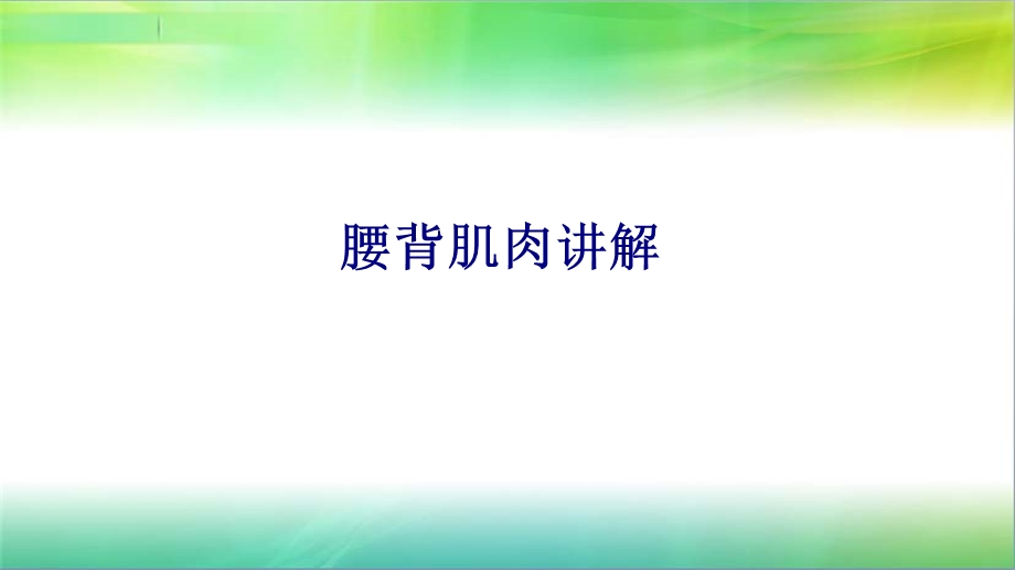 腰背肌肉讲解培训ppt课件.ppt_第1页