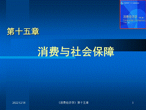 消费经济学第15章 消费与社会保障 课件.ppt