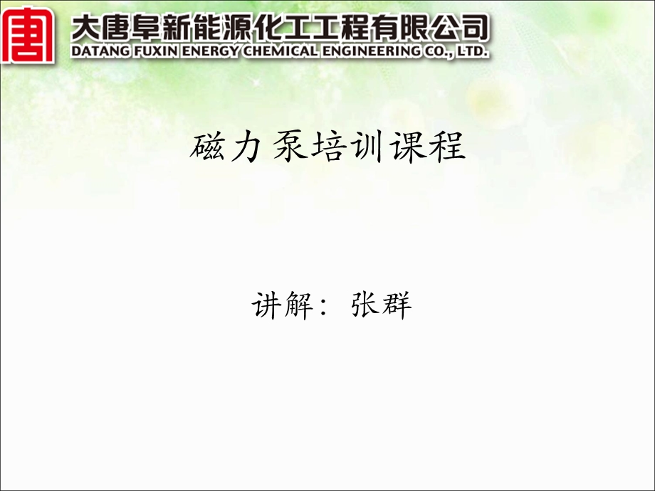 磁力泵培训课程概要课件.ppt_第1页