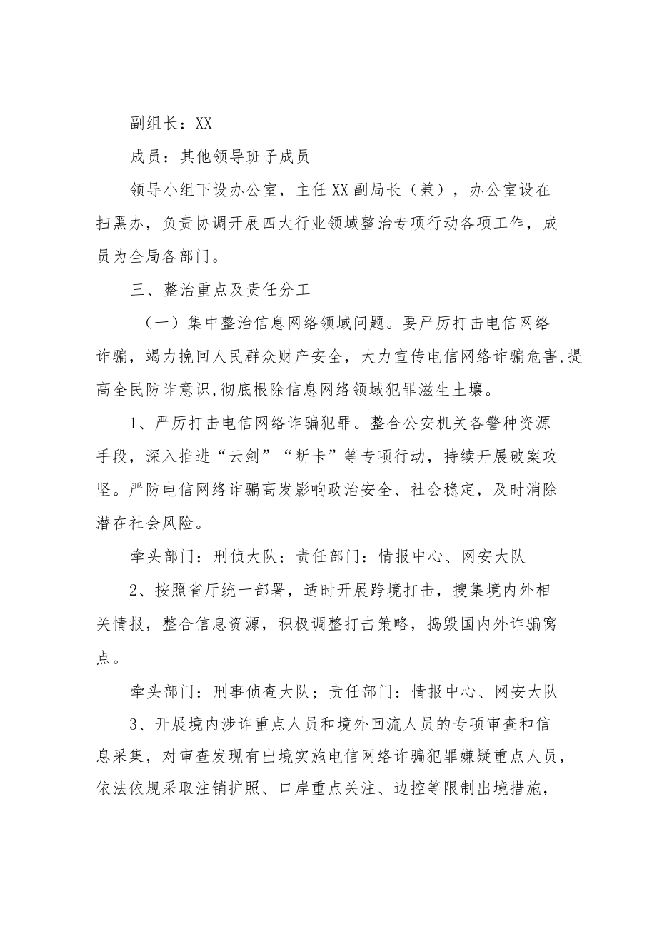 XX市公安局四大行业领域整治工作实施方案.docx_第2页